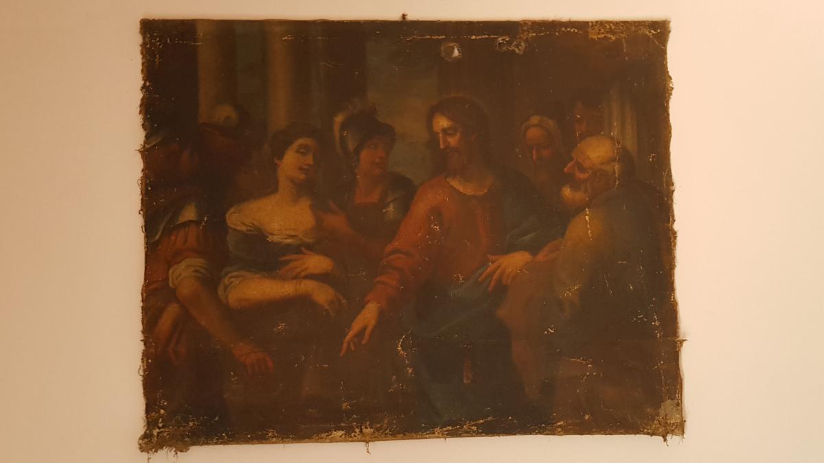 Saint Joseph with the Christ Child — tela barocca XVII-XVIII secolo