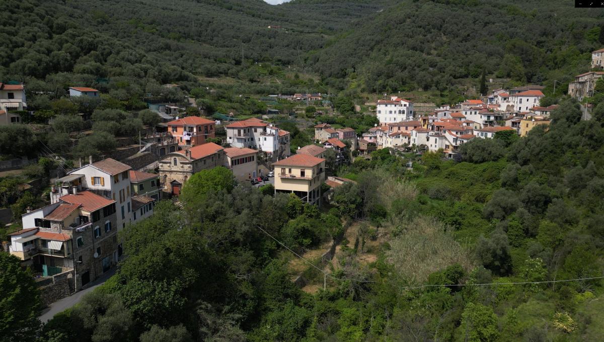 Drone view of Moltedo village in spring